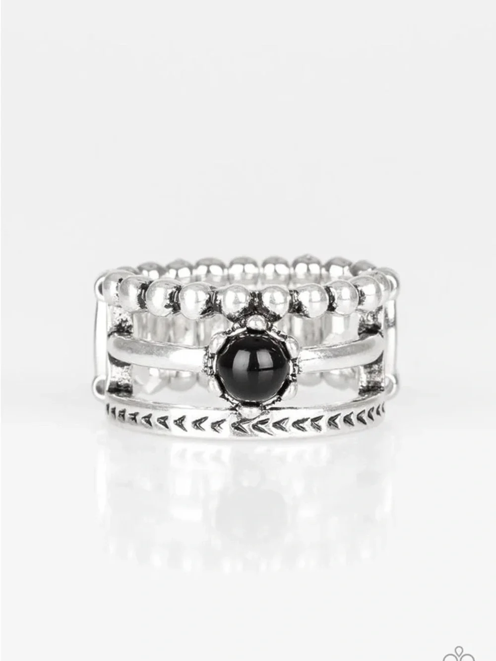 Pop rival black ring - paparazzi jewelry